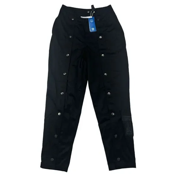 NWT Adidas Women’s Club Adibreak Black Snap Leg Track Pants Activewear Size 4 - Picture 1 of 14